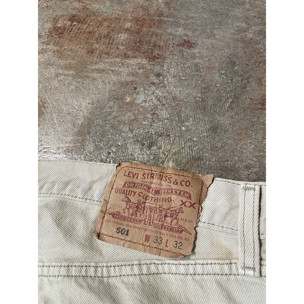 Vintage Levi's 501 Made In USA‎ 0115 Brown Khaki Denim 33W x 32L * - Picture 2 of 15